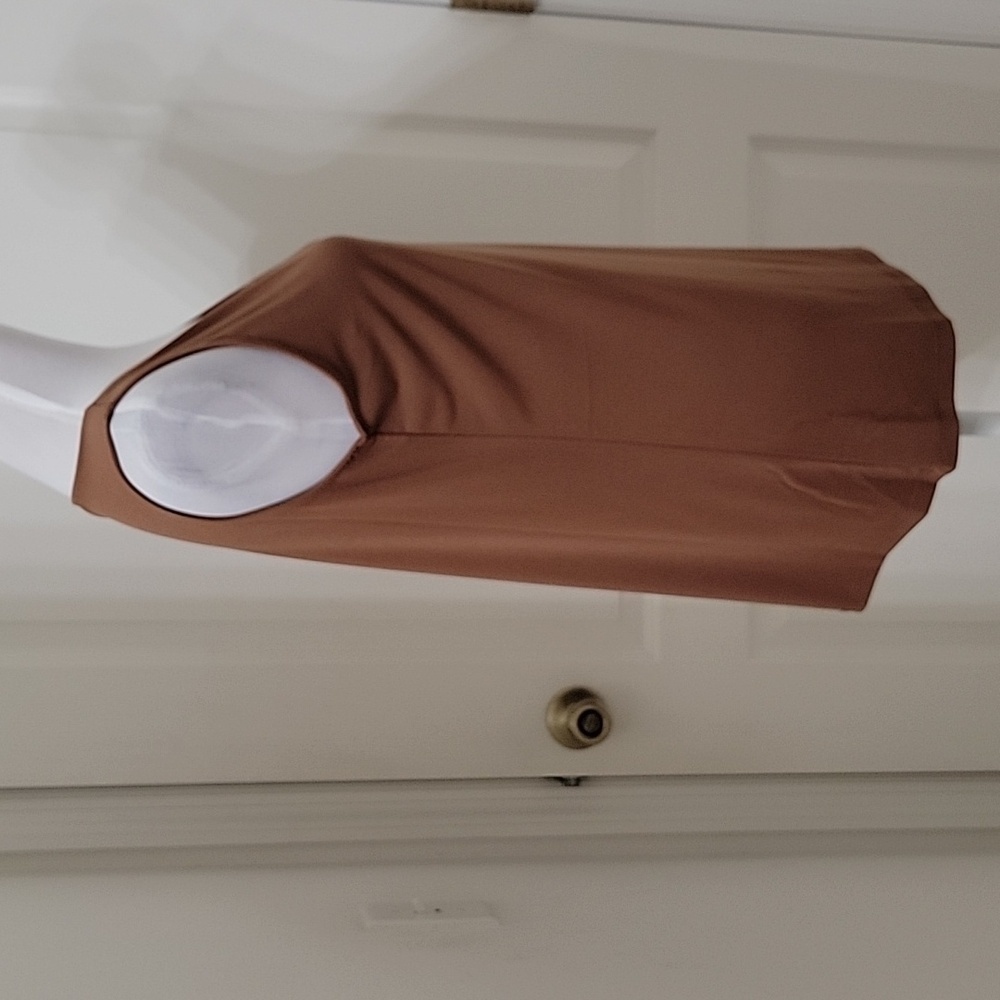 Susan Graver Size S Milky Chocolate Brown Stretchy Sleeveless Top / Tank, EUC - Picture 5 of 12